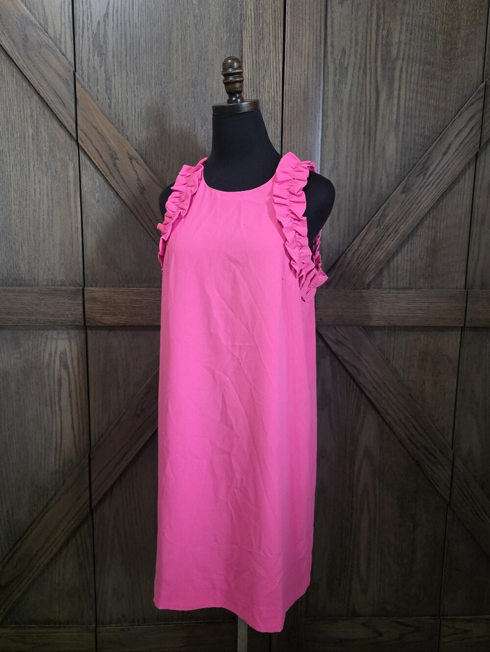 Lilly Pulitzer Hot Pink Ruffle-Shoulder Shift Dress - Picture 1 of 4